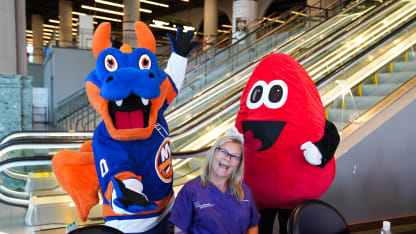 PHOTOS: Sparky at the Islanders Blood Drive 2025