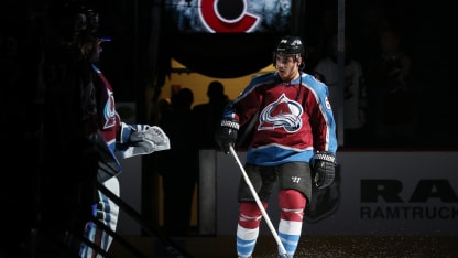 Nail Yakupov introductions pregame Boston Bruins opening night Pepsi Center 2017 October 11