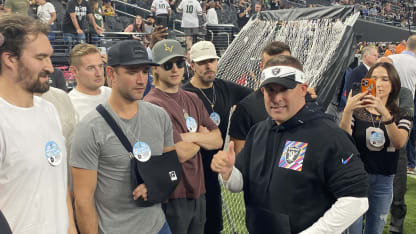 Golden Knights with Raiders coach
