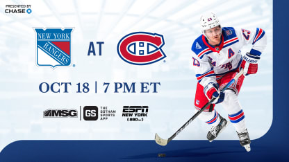 Rangers at Canadiens: Pregame Notes | 10.18.25