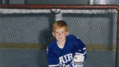 Tom Chmielewski playing youth hockey at Air Force at 5 years old