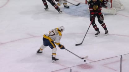 NSH@CHI: Evangelista scores goal against Arvid Soderblom