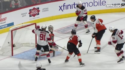 NJD@PHI: Hischier scores goal against Dan Vladar
