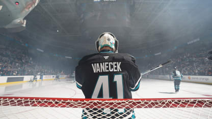 Vitek Vanecek #41 of the San Jose Sharks