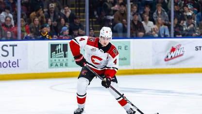 Carson Carels #4 of the Prince George Cougars leads the charge on powerplay during the second period at Prospera Place on January 30, 2026 in Kelowna, British Columbia. (Photo by Steve Dunsmoor/Getty Images)