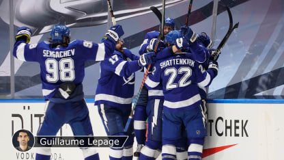 Lightning celebrate 5OT badge Lepage