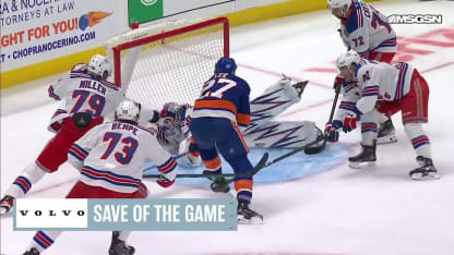 NYR@NYI: Shesterkin with a great save against Anders Lee