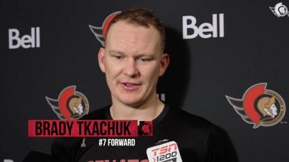 Brady Tkachuk dispo médias après le match contre BOS