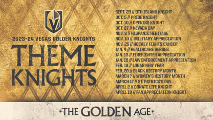 Vegas Golden Knights Announce 2023-24 Theme Knights
