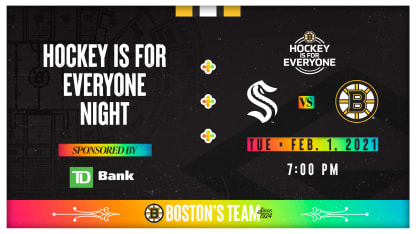 Bruins to Host Hockey is for Everyone Night, Pres. by TD Bank, on Feb. 1