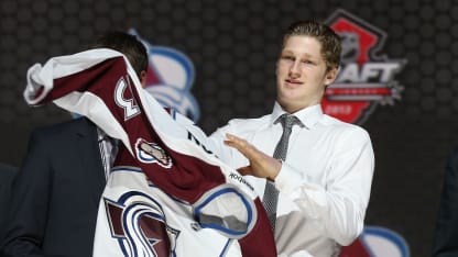 Nathan MacKinnon NHL Draft 2013 jersey stage Avalanche