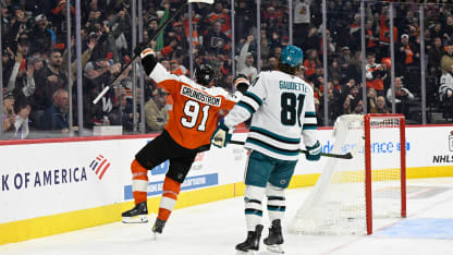 Första målet med Philadelphia Flyers för Carl Grundström