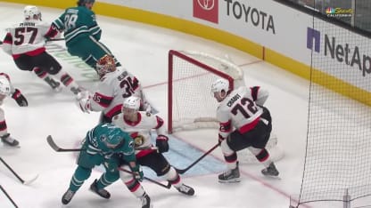 OTT@SJS: Goodrow scores goal against Linus Ullmark