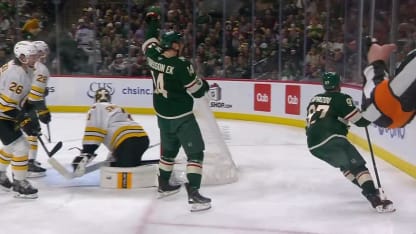 BOS@MIN: Kaprizov scores goal against Jeremy Swayman