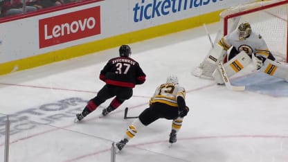 BOS@CAR: Svechnikov scores goal against Jeremy Swayman