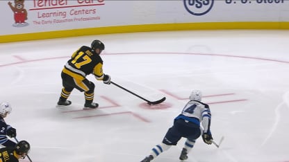 WPG@PIT: Rakell scores goal against Connor Hellebuyck