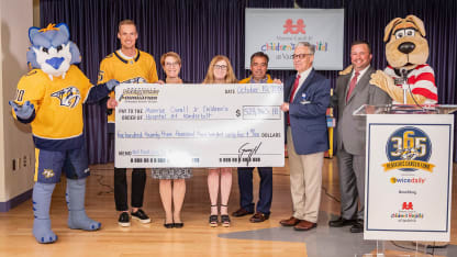 Rinne, Preds Present 365 Fund Check to Children's Hospital at Vanderbilt