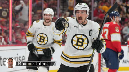 Marchand vs Panthers badge Talbot