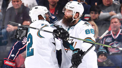 Joel Ward Brent Burns Sharks Blue Jackets