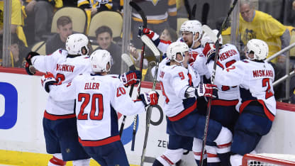 Capitals celebrate vs. PIT
