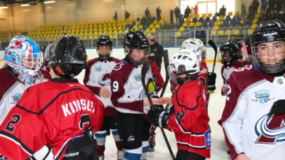 Jr. Avalanche pee-wee team Europe trip Nordic Hockey Trophy Finland EPS Red pin exchange 2018 April 29