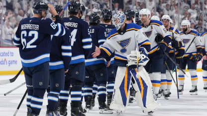 Jets and Blues shake hands