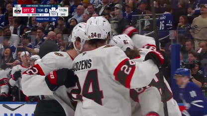 Cozens rips in SHG for first career playoff goal