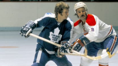 Jean-Claude Tremblay #3 of the Montreal Canadiens skates against the Toronto Maple Leafs in the late 1960's at the Montreal Forum in Montreal, Quebec, Canada. Tremblay played for the Canadiens from 1959-1972.(Photo by Denis Brodeur/NHLI via Getty Images)