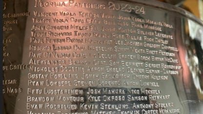 Florida Panthers engraved on Stanley Cup