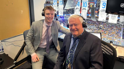 Maple Leafs commentator Joe Bowen shares microphone with son