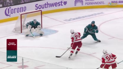 DET@SJS: Nedeljkovic with a great save against Dylan Larkin