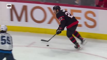 WPG@OTT: Chabot scores goal against Connor Hellebuyck