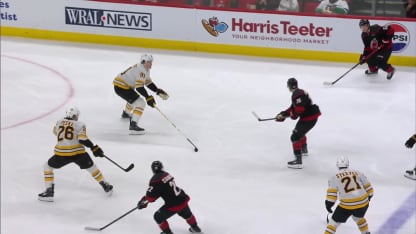 BOS@CAR: Hall scores goal against Jeremy Swayman