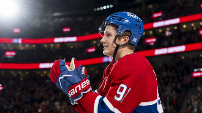 MONTREAL, CANADA- MARCH 10: Oliver Kapanen #91 of the Montreal Canadiens salutes the fans after being named the second star of the NHL regular season game between the Montreal Canadiens and the Toronto Maple Leafs at the Bell Centre on March 10, 2026 in Montreal, Quebec, Canada. (Photo by Arianne Bergeron/NHLI via Getty Images)