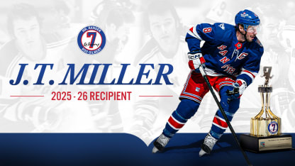 J.T. Miller Named Winner of Fifth Annual Rod Gilbert “Mr. Ranger” Award