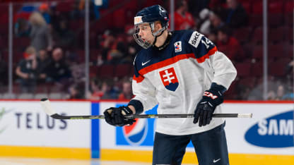 Erik Cernak #14 of Team Slovakia skates during the 2015 IIHF World Junior Hockey Championship game against Team Finland at the Bell Centre on December 27, 2014 in Montreal, Quebec, Canada. Team Slovakia defeated Team Finland 2-1. (Photo by Minas Panagiotakis/Getty Images)