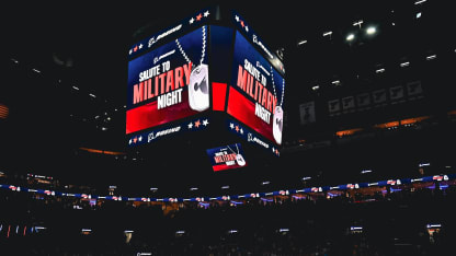 Blues honor service members at Salute to Military Night on Nov. 11