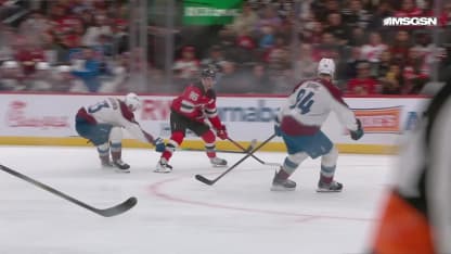 COL@NJD: Hughes scores goal against Trent Miner