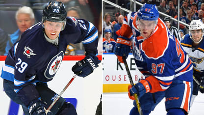 Connor McDavid Patrik Laine Edmonton Oilers Winnipeg Jets