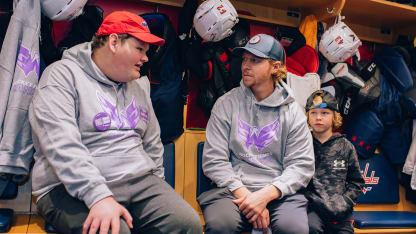 Nic Dowd, Dylan Strome, Washington Capitals bond with kids at Hockey Fights Cancer skate