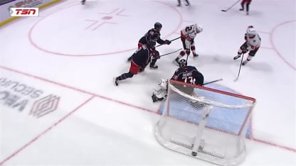 OTT@CBJ: Stutzle scores goal against Jet Greaves