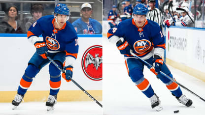 Horvat and Engvall Take in First Islanders Training Camp