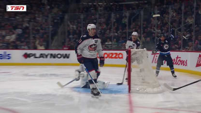 CBJ@WPG: Morrissey scores goal against Elvis Merzlikins