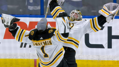 Ullmark, Swayman share the ice once again