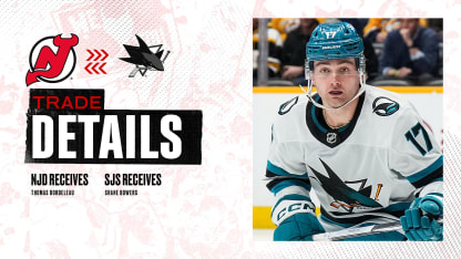 Bordeleau Acquired from Sharks | RELEASE 7.2.25