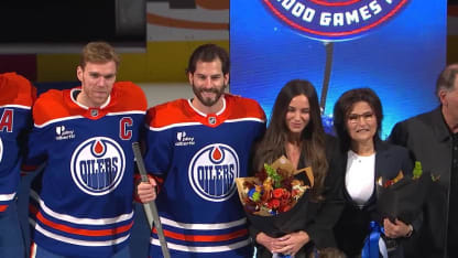 Edmonton Oilers honor Adam Henrique 1,000 games ceremony