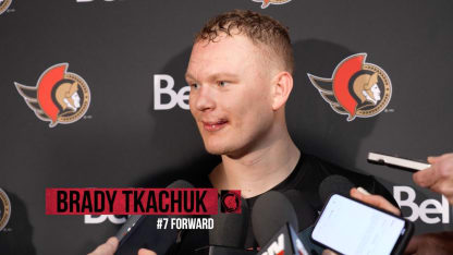 Brady Tkachuk dispo médias après le match contre CGY