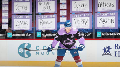 Nathan MacKinnon Hockey Fights Cancer Pregame Warmup