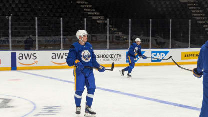 BUF Lukas Rousek at morning skate in Prague 10/4/24