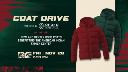 MINNESOTA WILD TO HOST WINTER COAT DRIVE ON FRIDAY, NOVEMBER 28 2025